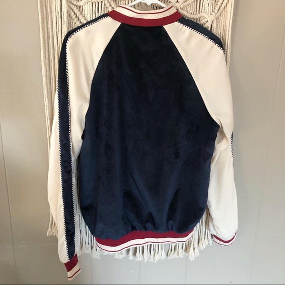 Anthropologie paper crane velvet bomber jacket M - Picture 7 of 8